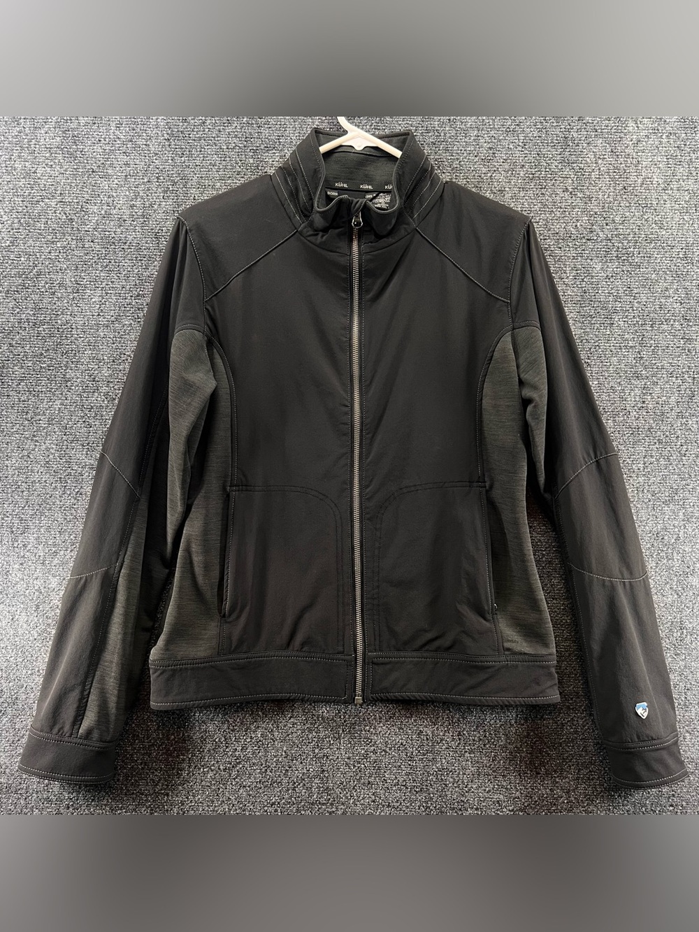 Kuhl Jacket Womens‎ Medium Black Gray Projekt Kestrel Full Zip Stretch Outdoor